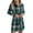 Green, variant on Women Long Sleeve Jacket Button Down Flannel Plaid Tunic Dresses With Belt Casual Shirt Dress Collared Long Coats
