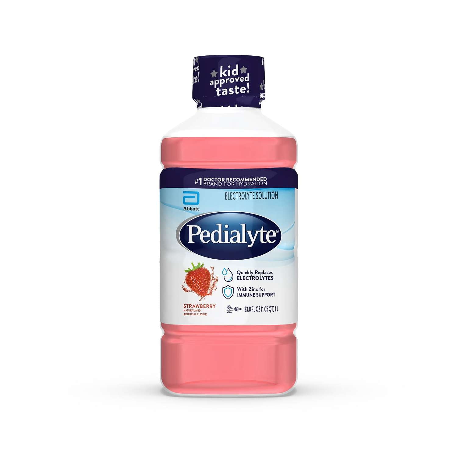 (6 pack) Pedialyte Electrolyte Drink, Strawberry, 1 Liter