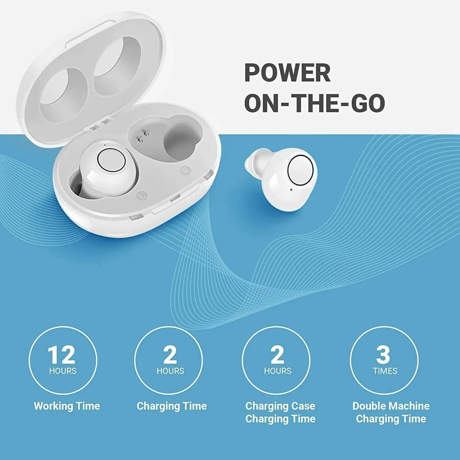 SUWU Hearing Amplifier Aid Rechargeable Digital Personal Sound Amplifier Devices ITE for Seniors,Inner-Ear Hearing aid,TV,2-Pack with Charging Box (White)