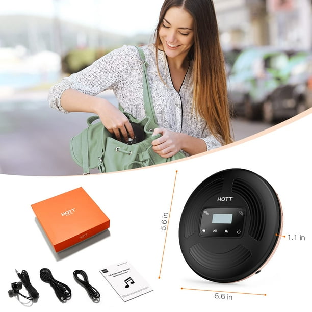 HOTT Portable CD Player with Bluetooth and FM Transmitter,Portable