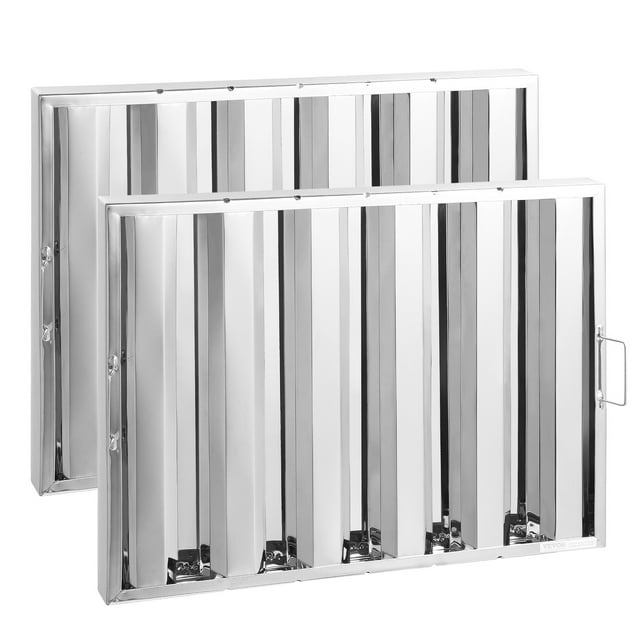 VEVOR Filtre de Hotte Commerciale 24.5l X 19.5h Pouces pour Hotte de Cuisinière, Déflecteur en Acier Inoxydable