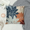 thumbnail image 2 of COMIO Navy Blue Orange Pillow Covers Fall Decorations Dahlia Decorative Throw Pillows Outdoor Farmhouse Decor for Sofa Couch Bed Modern Autumn Colored Flower Square Cushion Case, 2 of 5