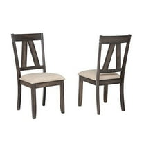 Kings Brand Furniture - Lynn Brown Wood Dinette Dining Room Side Chairs, Set of 2