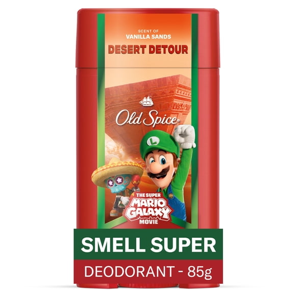 Désodorisant sans aluminium Old Spice pour hommes, Détour du désert, parfum de vanille des sables, Old Spice x The Super Mario Galaxy Movie, fraîcheur durable 24/7