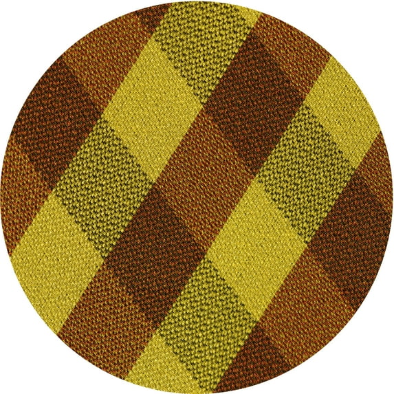 Ahgly Company Machine Washable Indoor Square Transitional Saffron Red Area Rugs, 3' Square