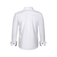 thumbnail image 3 of JTieacloth Mens Stretch Shirts Men's Dress Shirt Formal Stretch Wrinkle Long Sleeve Slim Fit Button Down Shirts For Wedding Party White, 3 of 3