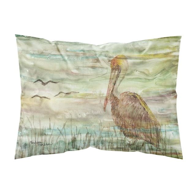 Carolines Treasures SC2011PILLOWCASE Brown Pelican Sunset Fabric Standard Pillowcase