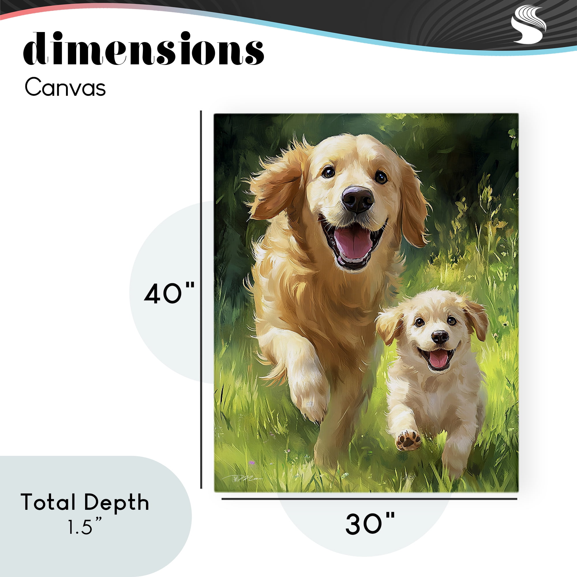 Father & Son Labrador Canvas Wall Art, design by Momart