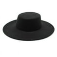 thumbnail image 1 of 1 sombrero clásico de copa plana estilo británico Jazz Hat de ala recta Manhattan Hat Cap para unisex (negro), 1 of 5