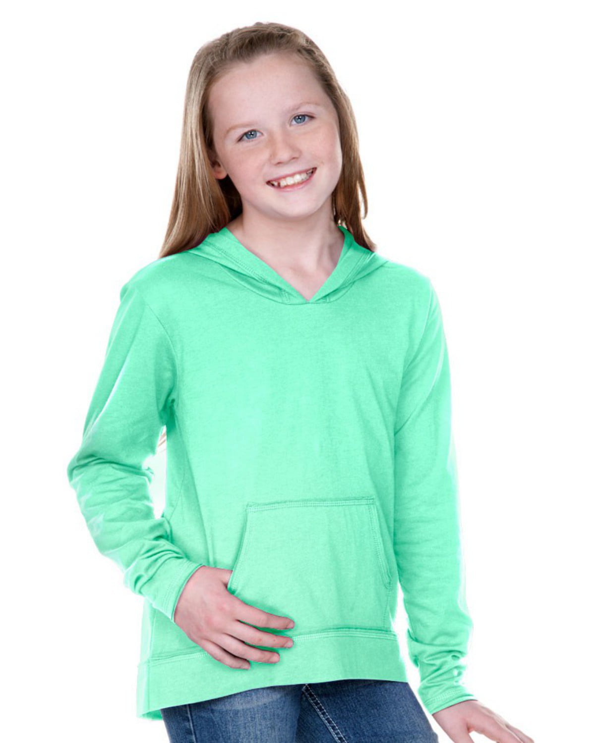 Kavio Girls 7-16 High Low V-Neck Hoodie with Pouch Pocket GJP0629 - Ice ...