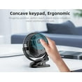 thumbnail image 5 of USB Personal Clip on Fan 5000mAh Battery Operated 6in, Type C, 3 Speed, 720° Adjustment, Portable Fan for Table, Bedroom, Desk, Dormitory, Camping, Stroller,  Cart, 5 of 7