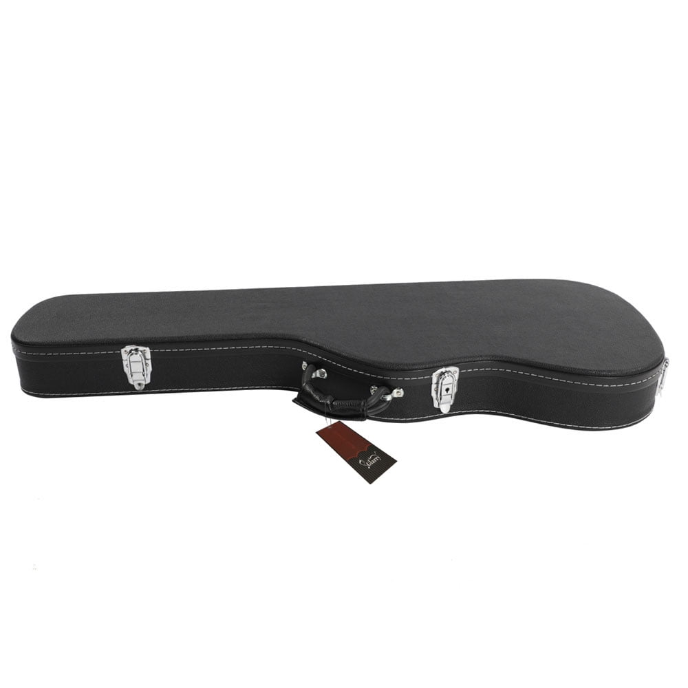 Electric Guitar Hard Case Microgroove Flat Surface Straight Flange, Black