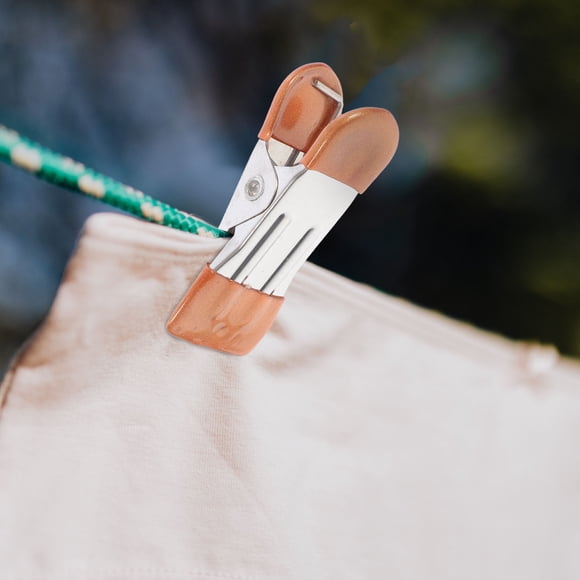 COMPUKAS 1Jgo Pinza Antideslizante De Acero Inoxidable Para Ropa En Casa Con Resorte Elástico