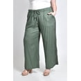 thumbnail image 4 of Pantalon de lino con detalle lateral Roman Fashion /Tallas Extras, 9204 (Verde militar) verde oscuro 42, 4 of 6