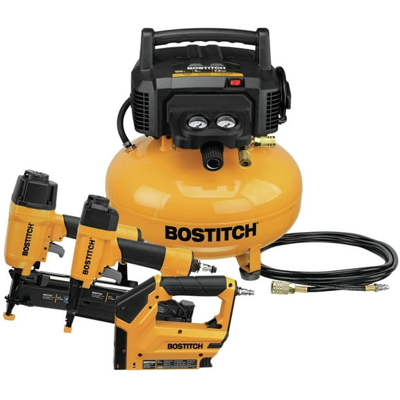 Bostitch BTFP3KIT Yellow 150 PSI Air Compressor Combo Kit