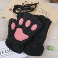 thumbnail image 2 of Jumpingount Guantes sin dedos suaves y cómodos con garra de oso para un aspecto moderno, guantes de medio dedo cálidos guantes y mitones café oscuro, 2 of 6