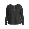 thumbnail image 5 of Terra & Sky Women's Plus Size Waffle Tee with Long Sleeves, Sizes 0X-4X, 5 of 5