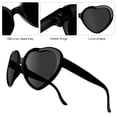 thumbnail image 3 of Heart Effect Glasses, 2 Pieces 3D Heart Glasses Diffraction Glasses for Carnival Music Outdoor Party Bar Fireworks (Black and Red), 3 of 5