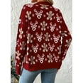 thumbnail image 2 of Plus Size Christmas Cardigans for Women Button Knit Sweaters Winter Christmas Jackets, 2 of 7