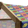 thumbnail image 4 of Kiss Pet House, Pop Art Style Lipstick Kisses on Vibrant Colored Squares 60's Style Seductive Romantic, Outdoor & Indoor Portable Dog Kennel with Pillow and Cover, 5 Sizes, Multicolor, by Ambesonne, 4 of 4