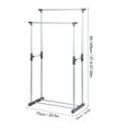 thumbnail image 4 of Clothes Hanger, Clothes Hanging Rack, Garment Hanger Double Rod Drying Rack For Home Hotel, 4 of 8
