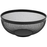 JHY DESIGN Metal Mesh Fruit Basket 10.5''Diameter Large Candy Bowl Large Black Round Decorative Bowl for Kitchen Countertop Home (Black)