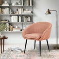 thumbnail image 2 of LEEJAY Modern Pink Accent Chair, Upholstered Vanity Chair with Metal Legs for Bedroom Living Room, 2 of 6