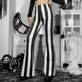 thumbnail image 2 of JUNWELL Pantalons Évasés pour Femmes Taille Haute Extensible Rayé Imprimé Pantalons Décontractés Confortables Longs Droits, 2 of 9