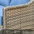 thumbnail image 2 of Ovios High-Back Outdoor Patio Furniture with Fire Pit 7 Pieces All Weather Wicker Conversation Furniture with Rocking Swivel Chair for Backyard, 2 of 8