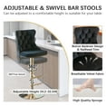thumbnail image 3 of KATBOC Golden Swivel Velvet Bar Stools Set of 2, Adjustable Seat Height 25-33in, Tufted Back Upholstered Stools for Kitchen Island, Home Pub, Black, 3 of 6