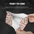 thumbnail image 4 of Uemuo Strawberries And Leaf Pattern Tissue Box Cover Holder, Triangle with Bottom Belt - PVC Leather Decorative Organizer for Tabletop, Bathroom, Car, Office, 4 of 9