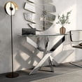 thumbnail image 2 of Furniture of America Gisela Glass Top Console Table, Chrome, 2 of 9