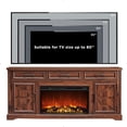 thumbnail image 6 of T4TREAM 70" Fireplace TV Stand for up to 80 inch TV, Farmhouse Entertainment Center with 30" Electric Fireplace for Living Room, Brown, 6 of 8