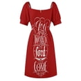 thumbnail image 6 of Joy to the World the Lord is Come - Christian Religious Christmas Carol Chalkboard Lettering - Red Sleeveless Dress, 6 of 7
