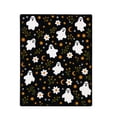 thumbnail image 2 of BingTong Plush Halloween Throw Blanket, Peaceful Ghosts Design, Black Cozy,G, 2 of 9