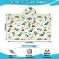 thumbnail image 2 of Light Green Dinosaurs Volcanoes Pattern Hooded Bath Towel，50"x30" for Ages 3 To 12 Kids, Quick Dry Lightweight Soft Microfiber Hood Beach Towel Cover Up for Kids, 2 of 7