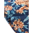 thumbnail image 5 of GRACE & GRANDEUR Robes pour Femmes Grande Taille Col en V Profond Au‐dessus du Genou Manches Courtes Robe Fleurie Bleu Marine 2X, 5 of 5
