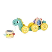 Little Tikes Wooden Critters Dino Pull Toy with 2 Rattles, Developmental Learning, Multi-Color- For Infant Baby Toddlers Girls Boys Ages 12 Months+