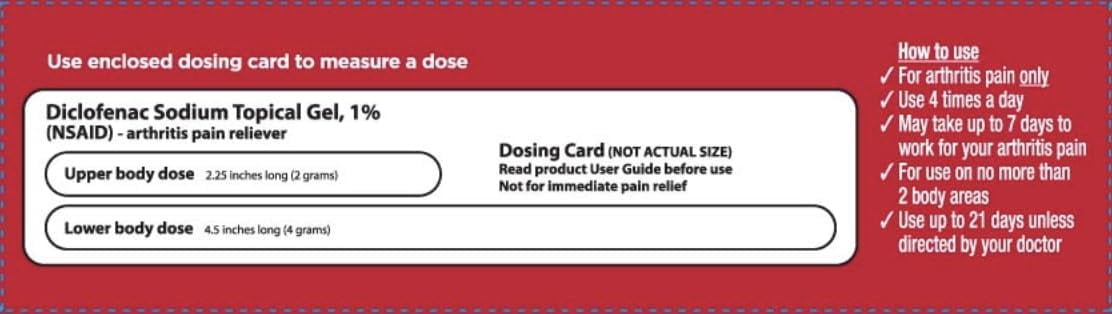 Leader Arthritis Pain Relief Gel, Original Prescription Strength, Diclofenac Sodium Topical Gel 1%, for Adults, Both Men & Women, and Children 12+, Compare to Voltaren, 3.53 Oz