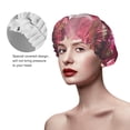 thumbnail image 2 of KLL Surreal Pink Headphones Pattern Shower Cap & Bath Cap for Women,Reversible Oversized Waterproof Shower Caps for all Hair Lengths,Elastic Reusable Bathing Hair Cap, 2 of 6