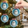thumbnail image 4 of Arctic Animal Christmas Ornaments Collection - Cute Bunny, Penguin, Owl & More in Glittering Baubles for Holiday Decor E, 4 of 5