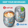 thumbnail image 4 of 12oz Stemless Wine Tumblers Pioneer Flower Floral Print Pattern Vacuum Insulated Stainless Steel Travel Tumbler Cups Mug with Lid and Straw for Champaign,Cocktail,Beer with Cleaning Brush, 4 of 5