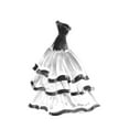 thumbnail image 2 of Amico, Tina 13x18 White Modern Wood Framed Museum Art Print Titled - Evening Gown with Ruffles, 2 of 4