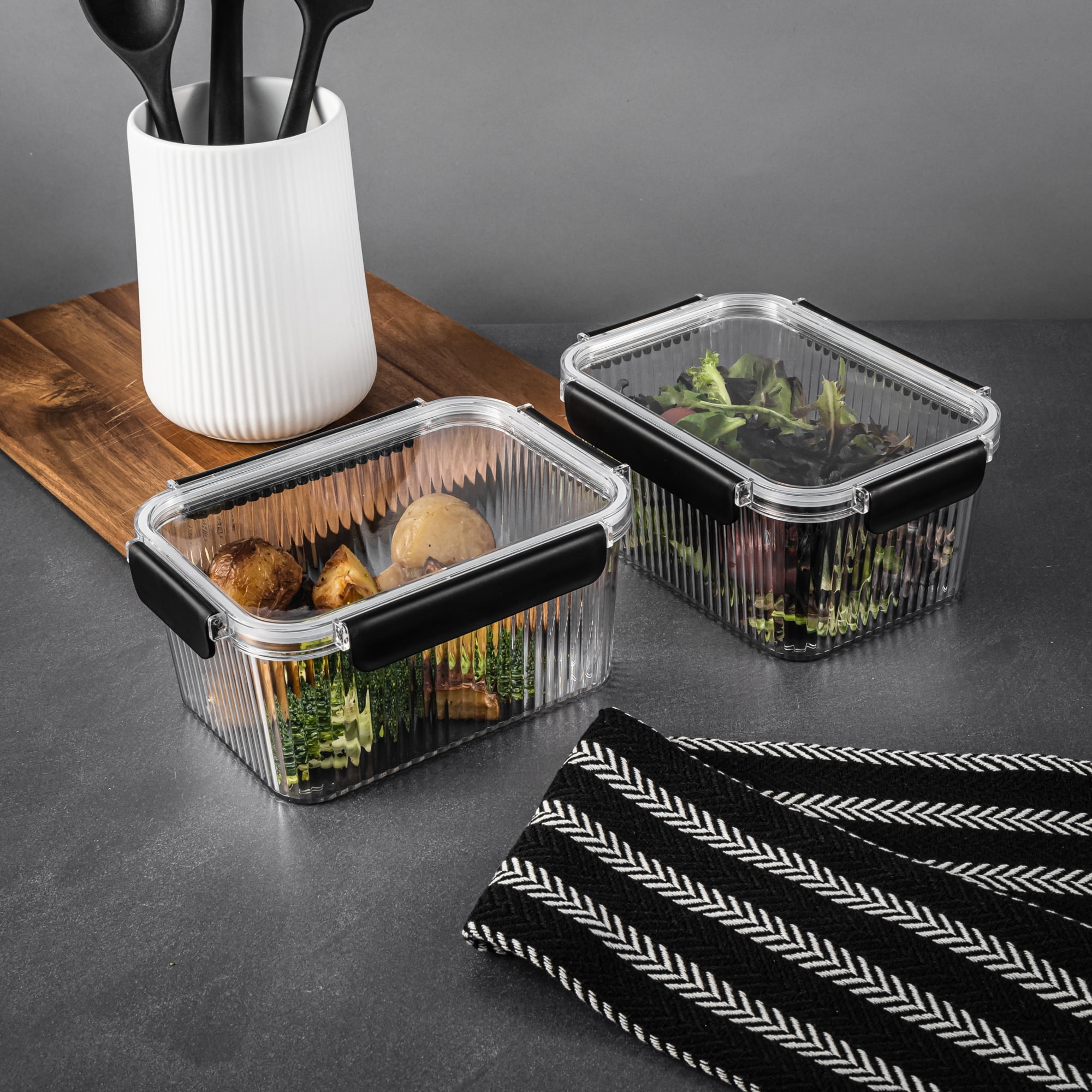 Thyme & Table 2 Pack of 7 Cup Food Storage Containers, Clear