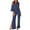 Dark Blue, variant on Lilgiuy Fashion Women Casual Spring Summer Solid Color Skew Collar Straps Wide Leg Trousers Jumpsuit Dark Blue 12(XXL) for 2022
