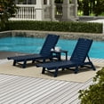 thumbnail image 4 of WestinTrends Malibu 3 Pieces Chaise Lounge Set with Side Table, All Weather Poly Lumber Outdoor Lounge Chairs Set of 2 and End Table, Navy Blue, 4 of 9