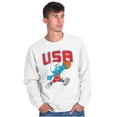 thumbnail image 3 of The Smurfs Basketball Player Team USA Men's Crewneck Sweatshirt Brisco Brands S, 3 of 5