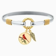 Cardinal - Two-Tone Bangle Type Cuff Bracelet in Silver and Gold Plating