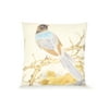 Pal Fabric Blended Linen Flower Square 18x18 Blue Bird on Tree Pillow Cover