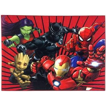 Jay Franco Red Stripe Avengers Full Assault Area Rug 4x5 ft